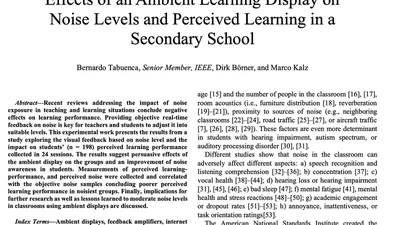 Effects of an ambient learning display on noise levels and
perceived learning in a secondary school
featured image