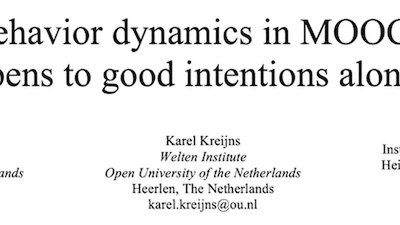 Intention-behavior dynamics in MOOCs Learning; What happens to good intentions along the way? featured image