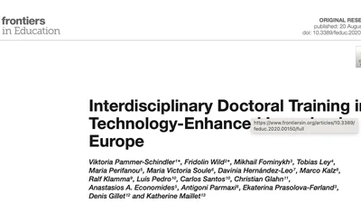 Interdisciplinary Doctoral Training in Technology-Enhanced Learning in Europe featured image