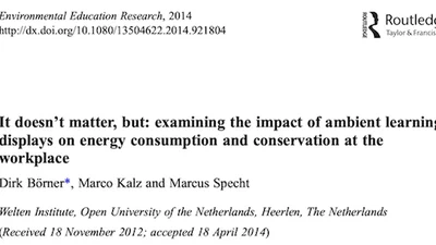 It Doesn’t Matter, But: Examining the impact of ambient learning displays on energy consumption and conservation at the workplace featured image