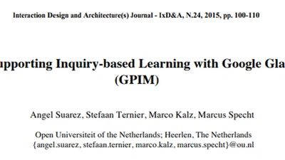 Supporting Inquiry-based Learning with Google Glass (GPIM) featured image