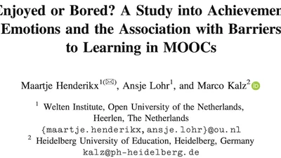 Enjoyed or Bored? A Study into Achievement Emotions and the Association with Barriers to Learning in MOOCs featured image