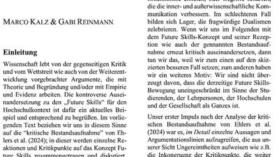Erneuerung der Hochschule von Außen nach Innen oder umgekehrt? Kritische Diskussion und Alternativen zur Future Skills-Bewegung featured image