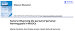 Factors influencing the pursuit of personal learning goals in MOOCs