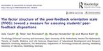 The factor structure of the peer-feedback orientation scale (PFOS): toward a measure for assessing students’ peer- feedback dispositions