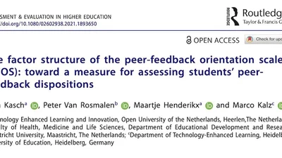 The factor structure of the peer-feedback orientation scale (PFOS): toward a measure for assessing students’ peer- feedback dispositions featured image