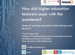 How did higher education lecturers cope with the pandemic?